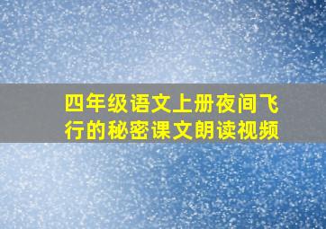 四年级语文上册夜间飞行的秘密课文朗读视频