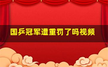 国乒冠军遭重罚了吗视频