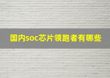 国内soc芯片领跑者有哪些