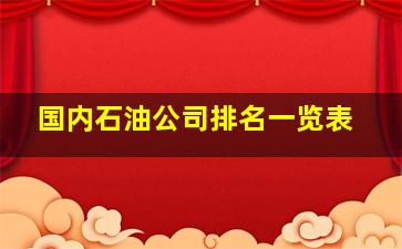 国内石油公司排名一览表