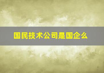 国民技术公司是国企么