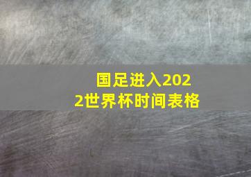 国足进入2022世界杯时间表格