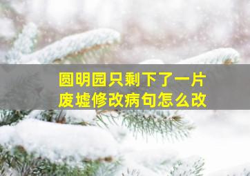 圆明园只剩下了一片废墟修改病句怎么改