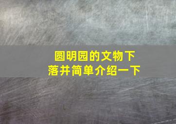 圆明园的文物下落并简单介绍一下