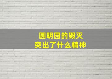 圆明园的毁灭突出了什么精神