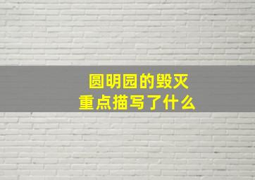 圆明园的毁灭重点描写了什么