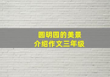 圆明园的美景介绍作文三年级