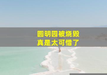 圆明园被烧毁真是太可惜了