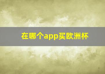 在哪个app买欧洲杯