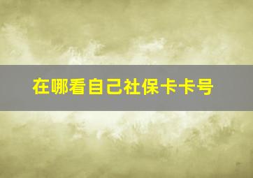 在哪看自己社保卡卡号