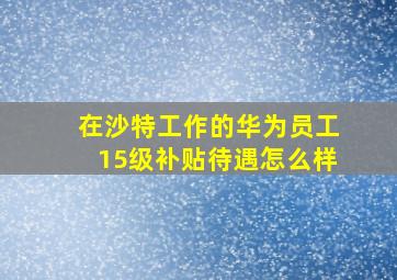 在沙特工作的华为员工15级补贴待遇怎么样