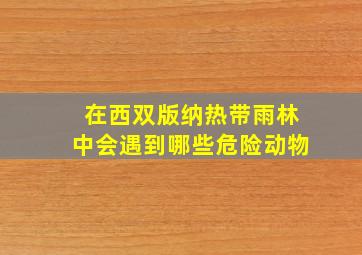 在西双版纳热带雨林中会遇到哪些危险动物