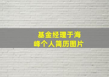 基金经理于海峰个人简历图片