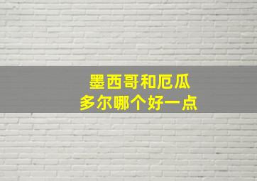 墨西哥和厄瓜多尔哪个好一点