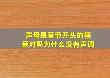 声母是音节开头的辅音对吗为什么没有声调