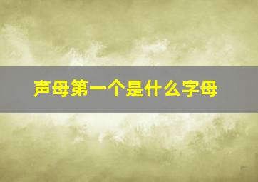 声母第一个是什么字母