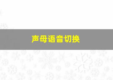 声母语音切换