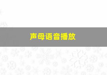 声母语音播放