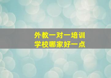 外教一对一培训学校哪家好一点