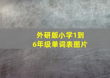 外研版小学1到6年级单词表图片