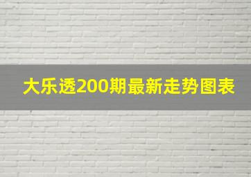 大乐透200期最新走势图表