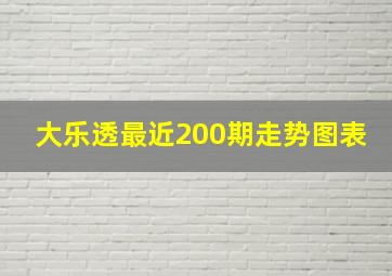 大乐透最近200期走势图表