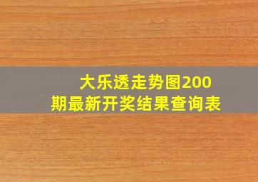 大乐透走势图200期最新开奖结果查询表