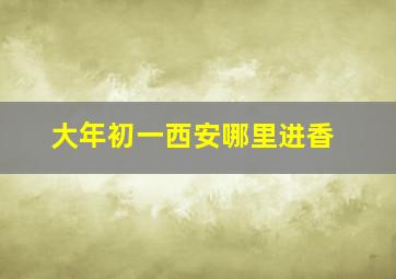 大年初一西安哪里进香