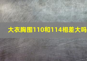 大衣胸围110和114相差大吗