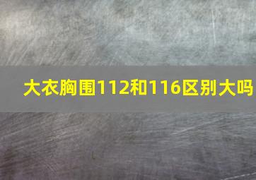 大衣胸围112和116区别大吗