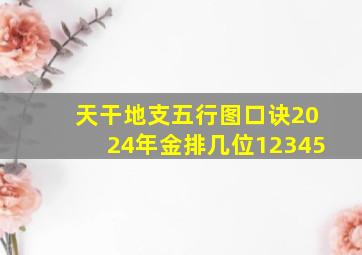 天干地支五行图口诀2024年金排几位12345