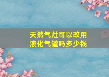 天然气灶可以改用液化气罐吗多少钱