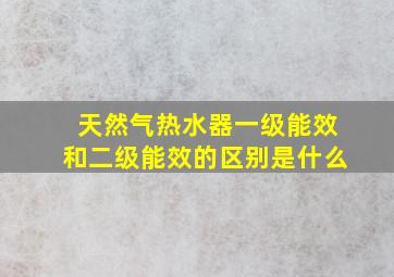 天然气热水器一级能效和二级能效的区别是什么