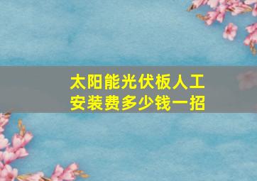 太阳能光伏板人工安装费多少钱一招