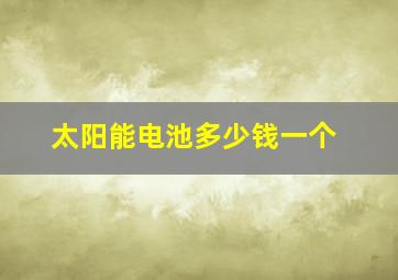 太阳能电池多少钱一个