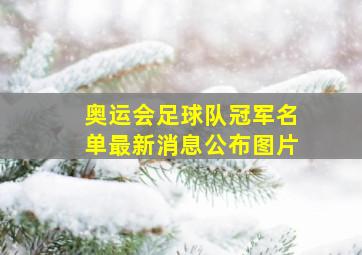 奥运会足球队冠军名单最新消息公布图片