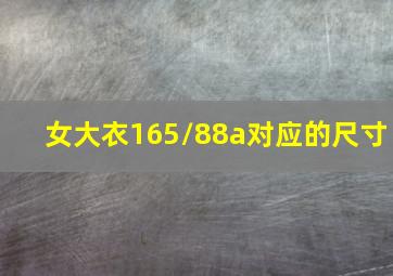 女大衣165/88a对应的尺寸