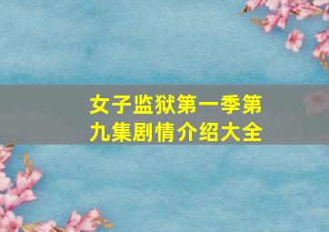 女子监狱第一季第九集剧情介绍大全