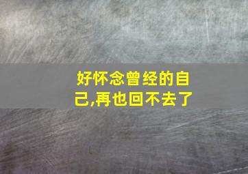 好怀念曾经的自己,再也回不去了