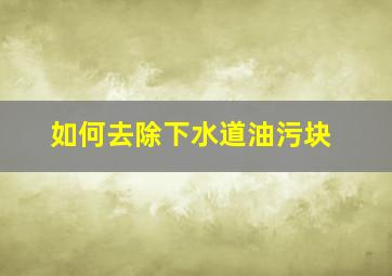 如何去除下水道油污块