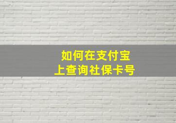 如何在支付宝上查询社保卡号