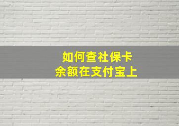 如何查社保卡余额在支付宝上