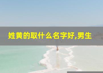 姓黄的取什么名字好,男生