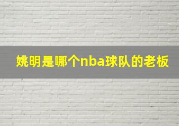 姚明是哪个nba球队的老板