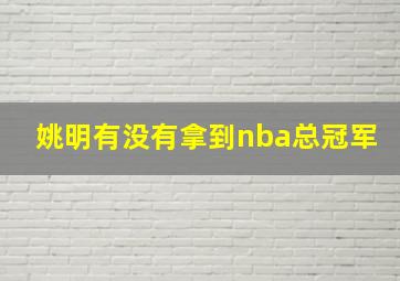 姚明有没有拿到nba总冠军