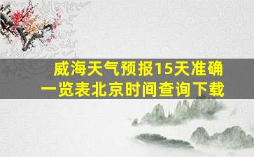 威海天气预报15天准确一览表北京时间查询下载