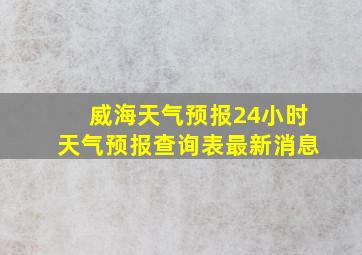 威海天气预报24小时天气预报查询表最新消息