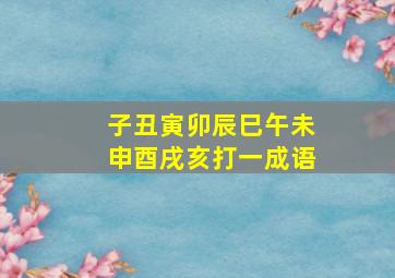 子丑寅卯辰巳午未申酉戌亥打一成语