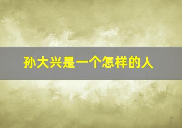 孙大兴是一个怎样的人