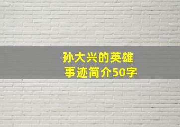 孙大兴的英雄事迹简介50字